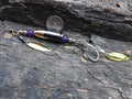 James Henry 9mm bullet fishing lure amethyst bead 14k filled bead .925 filled bead (etsy image id: 7019990098)