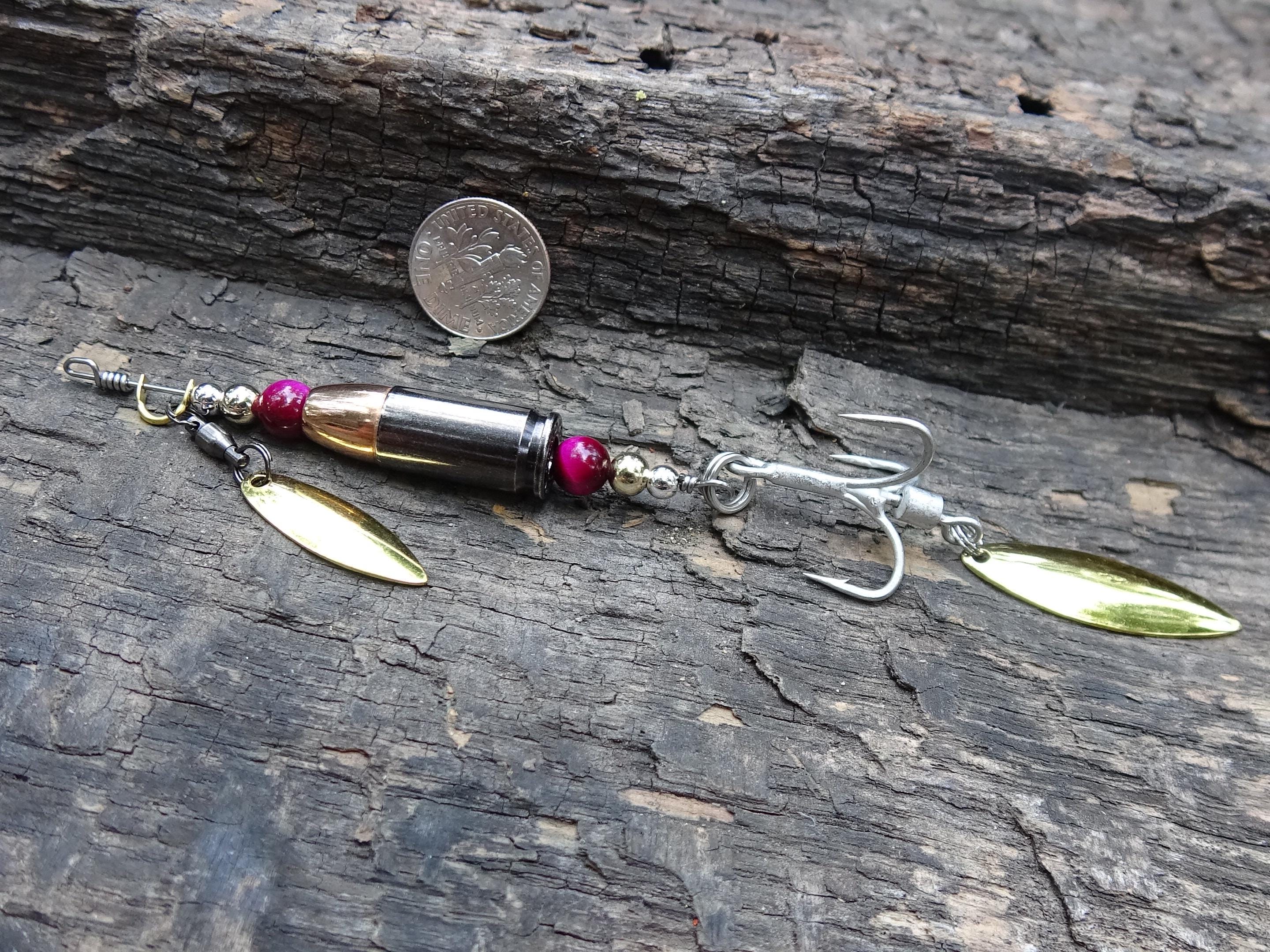 James Henry 9mm bullet fishing lure pink tigers eye bead 14k filled bead .925 filled bead (etsy image id: 7020010482)