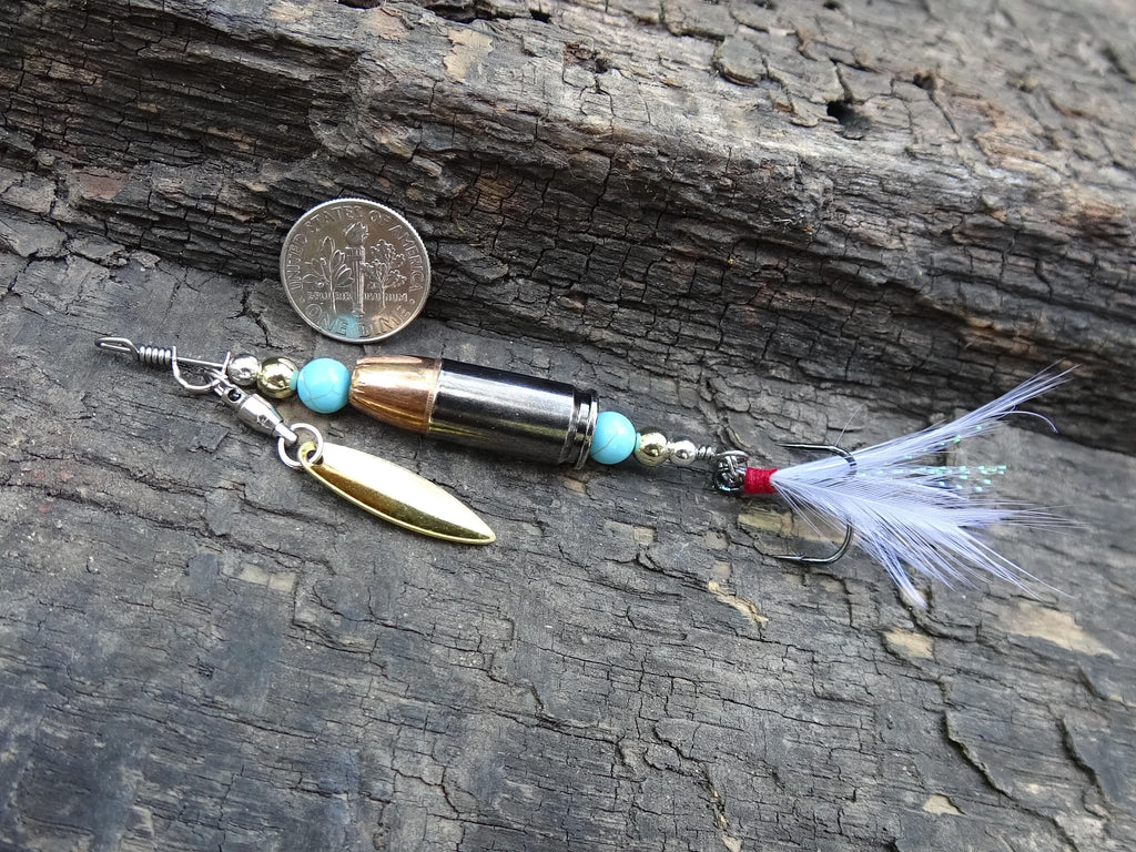 James Henry 9mm bullet fishing lure turquoise 14k .925 filled bead (etsy image id: 7067085441)