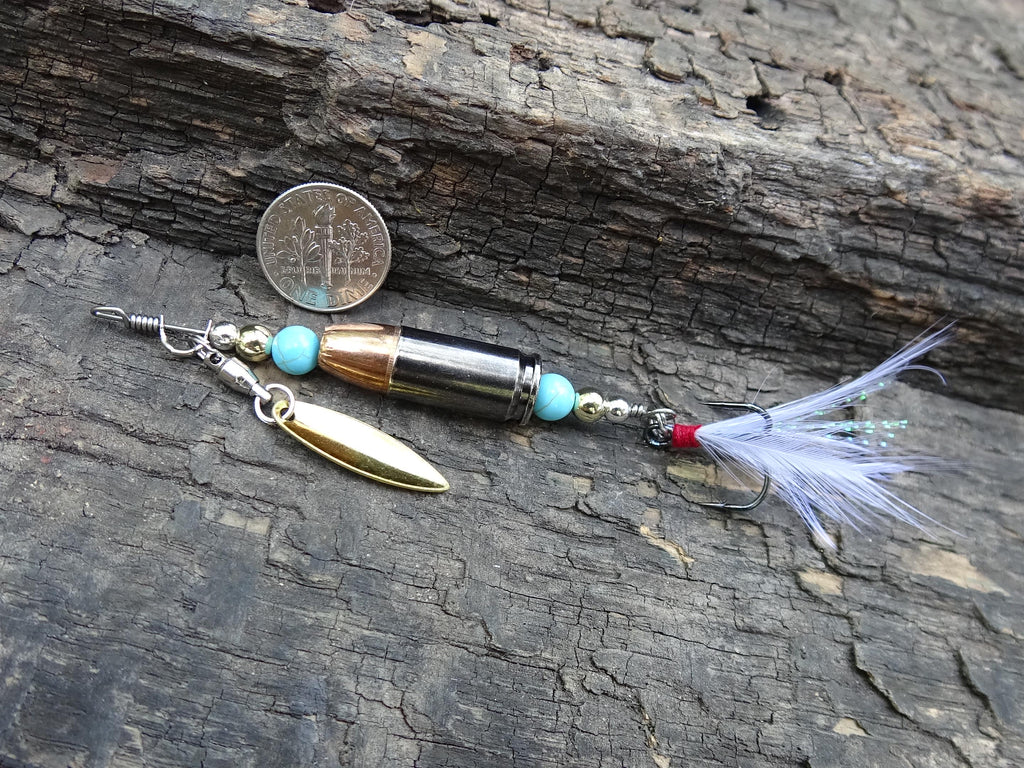 James Henry 9mm bullet fishing lure turquoise 14k .925 filled bead (etsy image id: 7067085985)