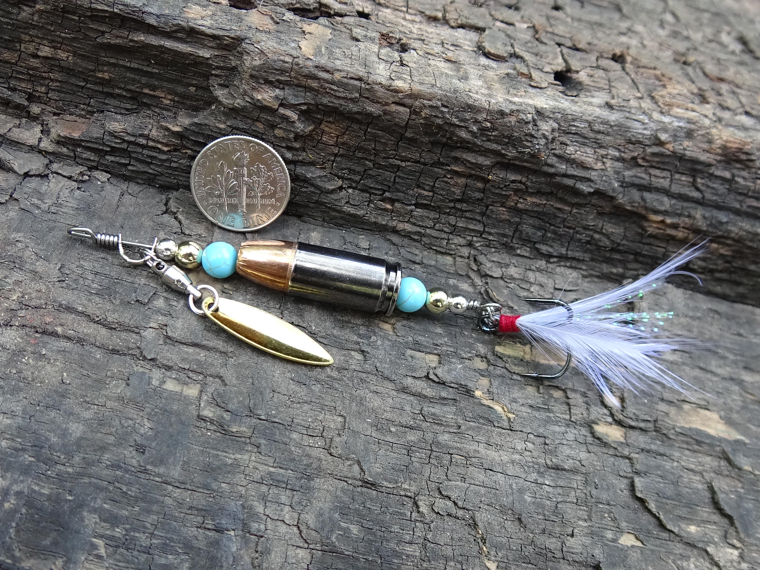 James Henry 9mm bullet fishing lure turquoise 14k .925 filled bead (etsy image id: 7067085985)