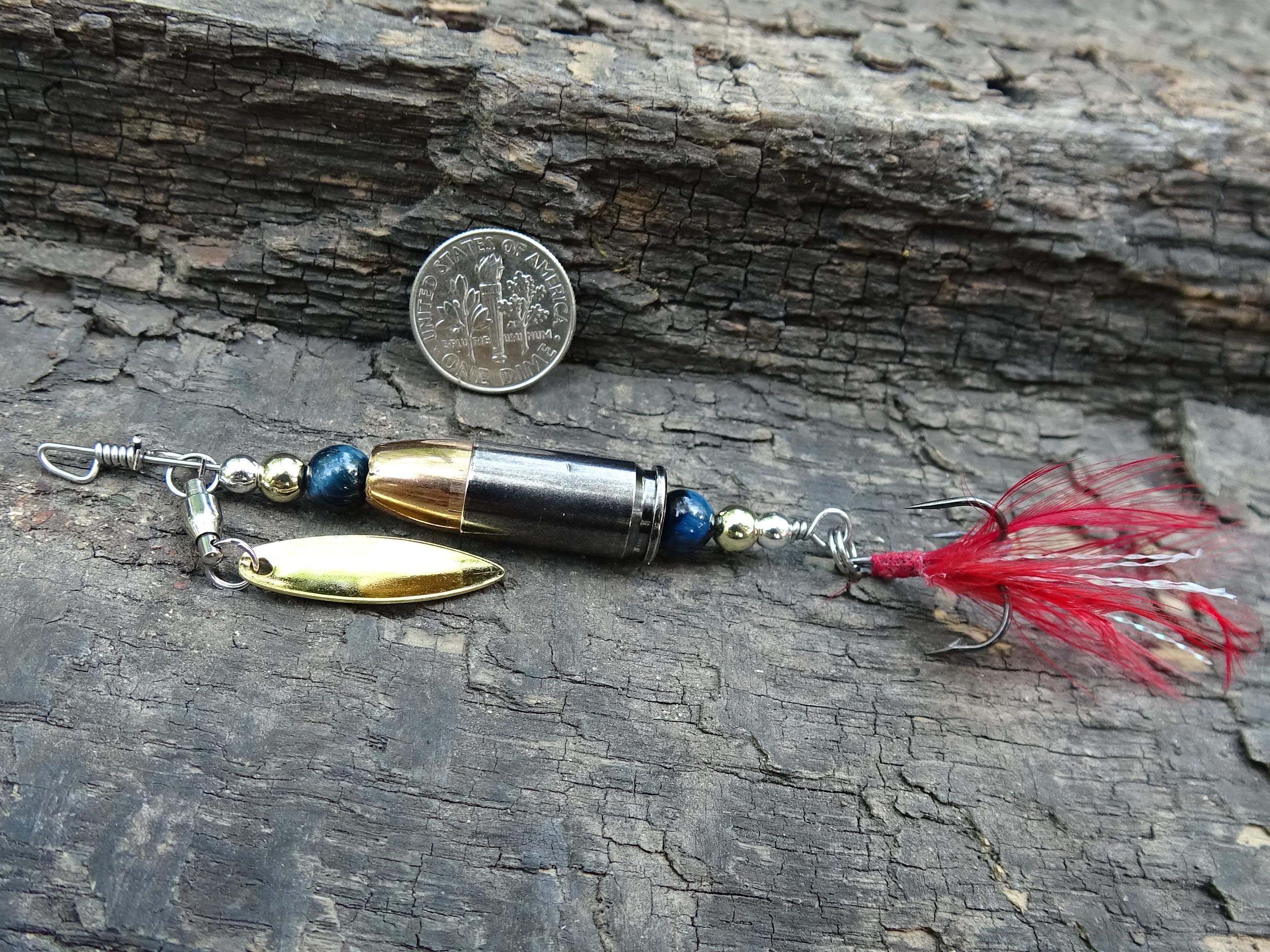 James Henry 9mm bullet fishing lure blue tigers eye bead 14k filled bead .925 filled bead (etsy image id: 7067125653)