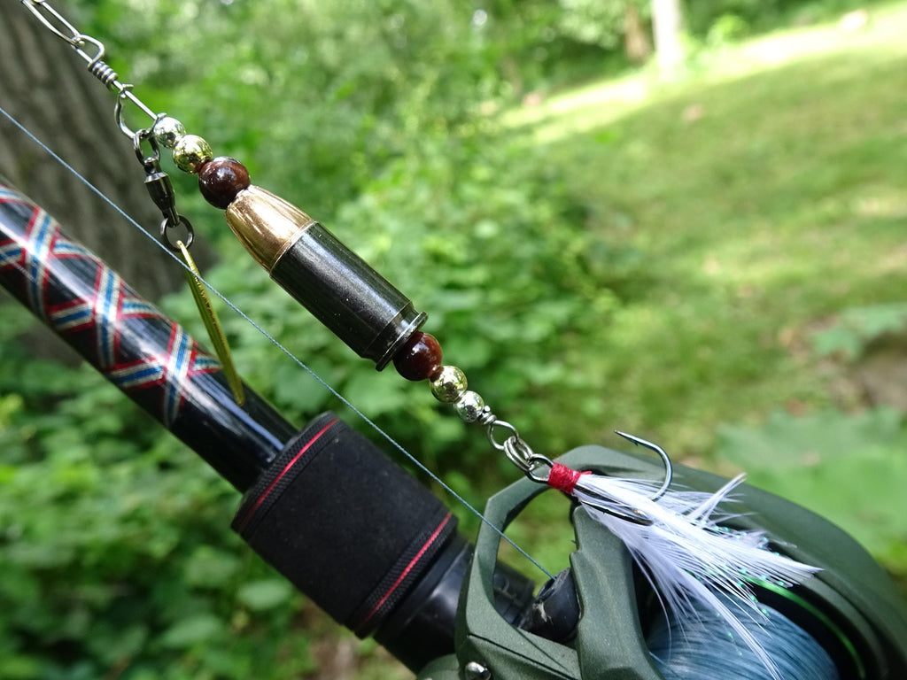 James Henry 9mm bullet fishing lure brown tigers eye bead 14k filled bead .925 filled bead (etsy image id: 7067159907)
