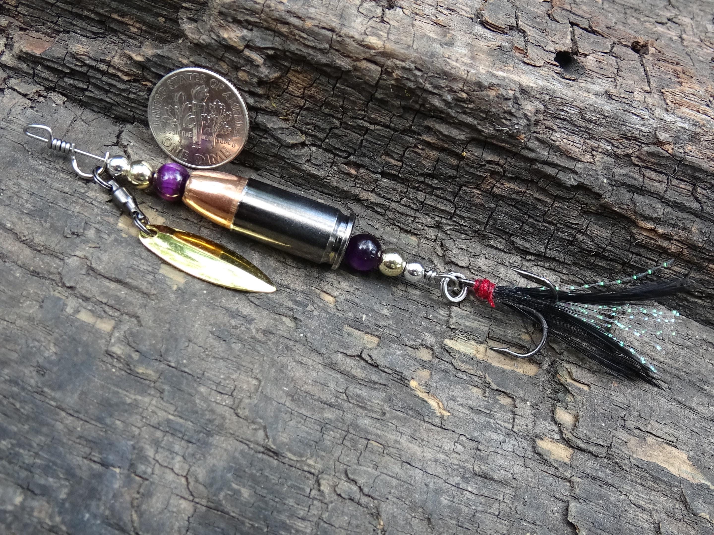 James Henry 9mm bullet fishing lure purple tigers eye bead 14k filled bead .925 filled bead (etsy image id: 7067230233)