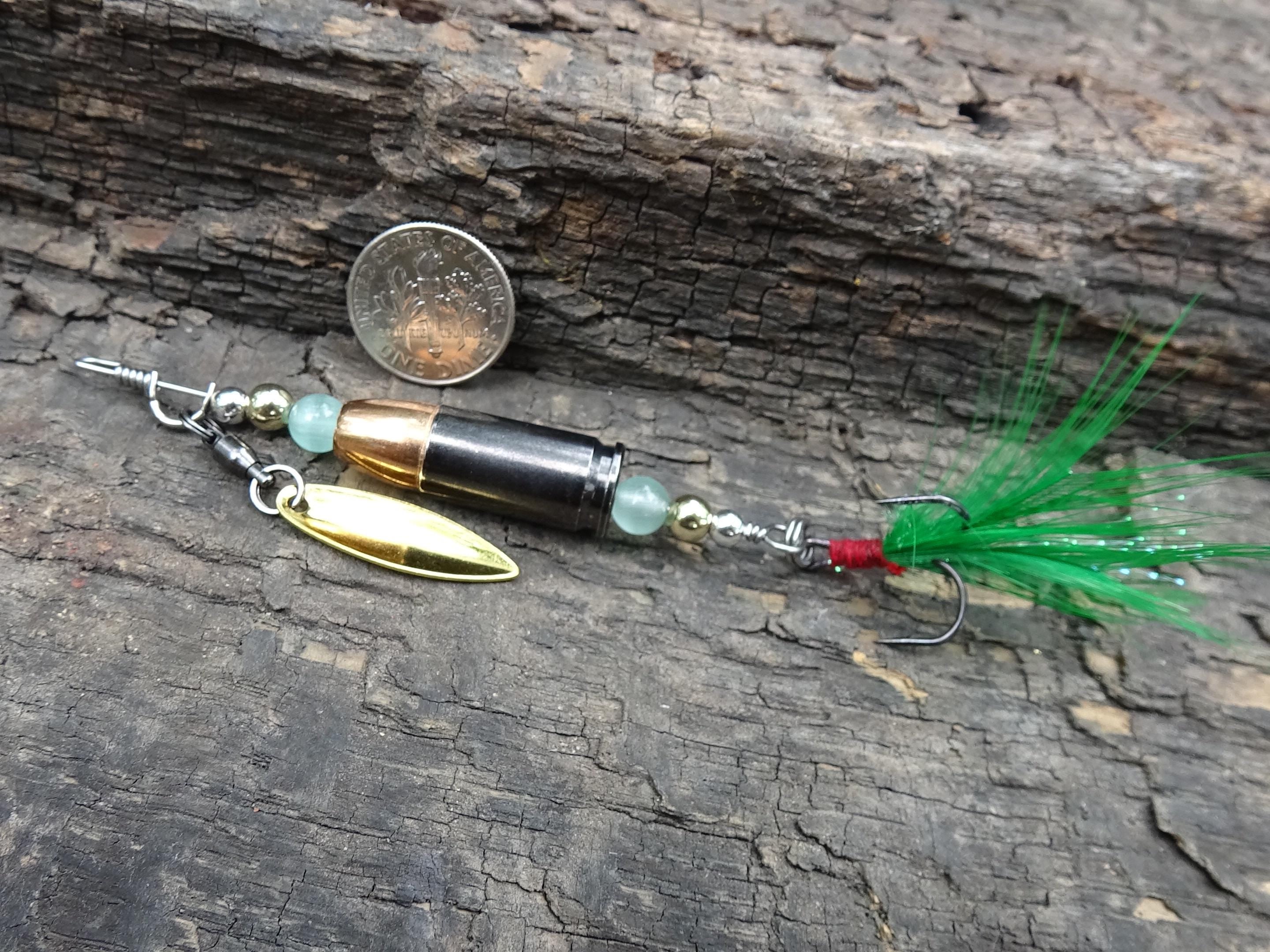 James Henry 9mm bullet fishing lure green moonstone bead 14k filled bead .925 filled bead (etsy image id: 7067286193)