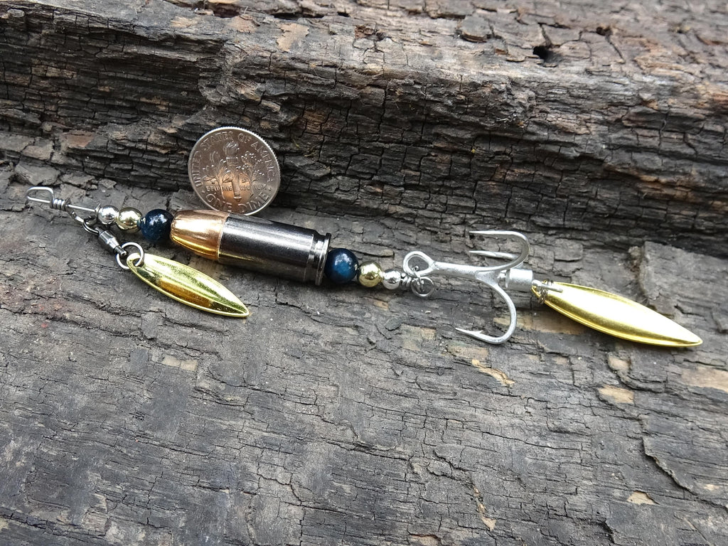 James Henry 9mm bullet fishing lure blue tigers eyet bead 14k filled bead .925 filled bead (etsy image id: 7067332889)