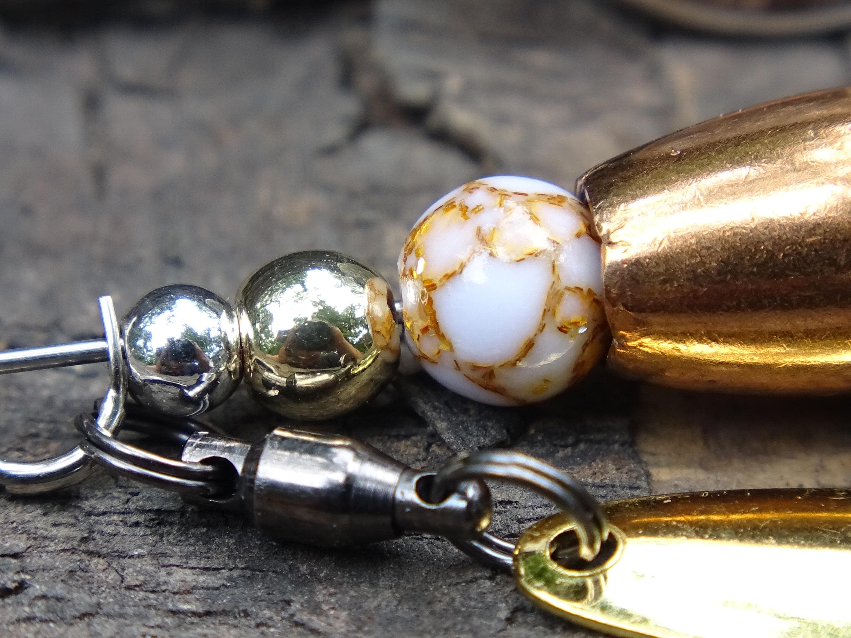 James Henry 9mm bullet fishing lure quartz bead 14k filled bead .925 filled bead (etsy image id: 7067366903)