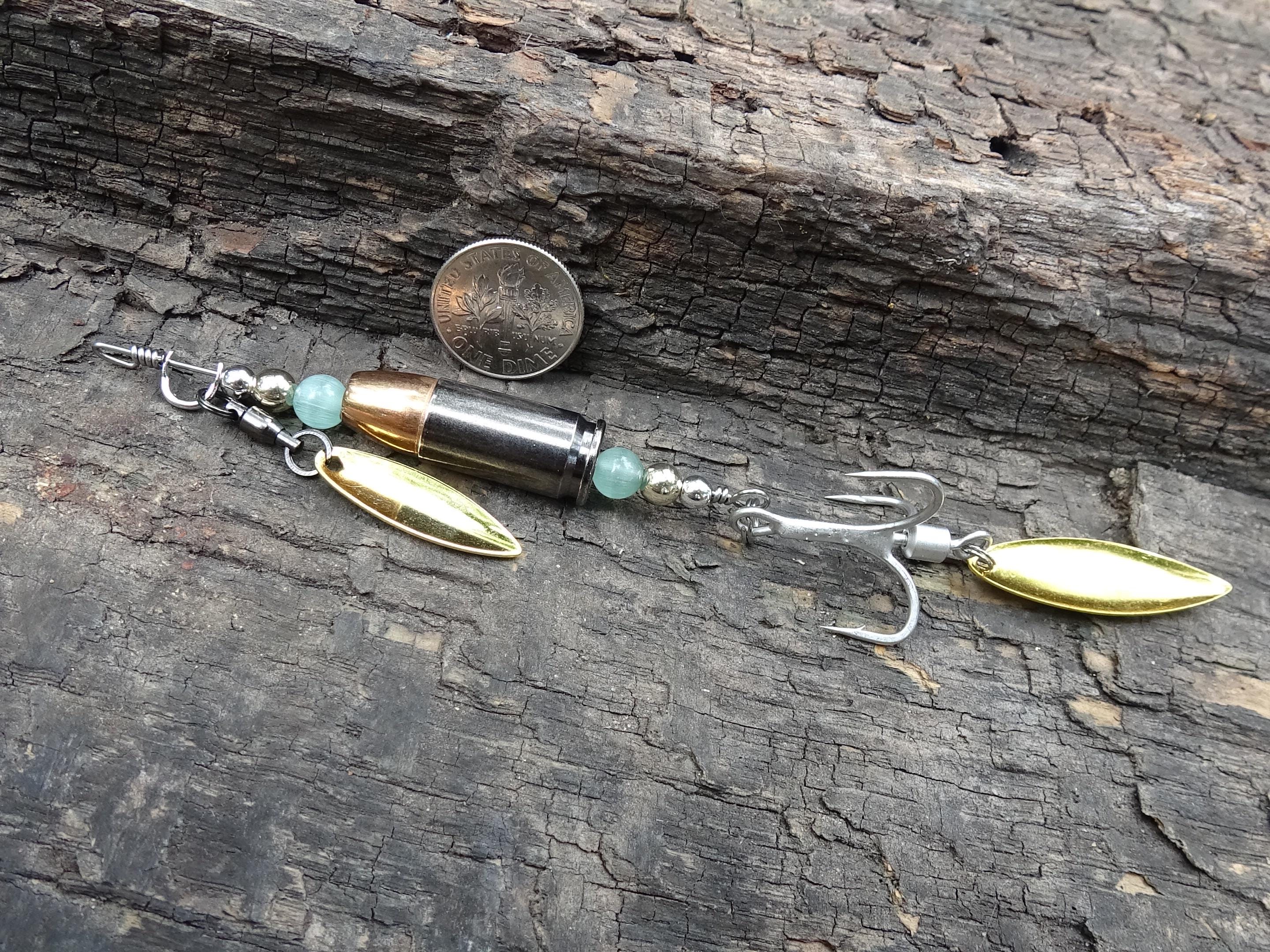 James Henry 9mm bullet fishing lure green moonstone bead 14k filled bead .925 filled bead (etsy image id: 7067704301)