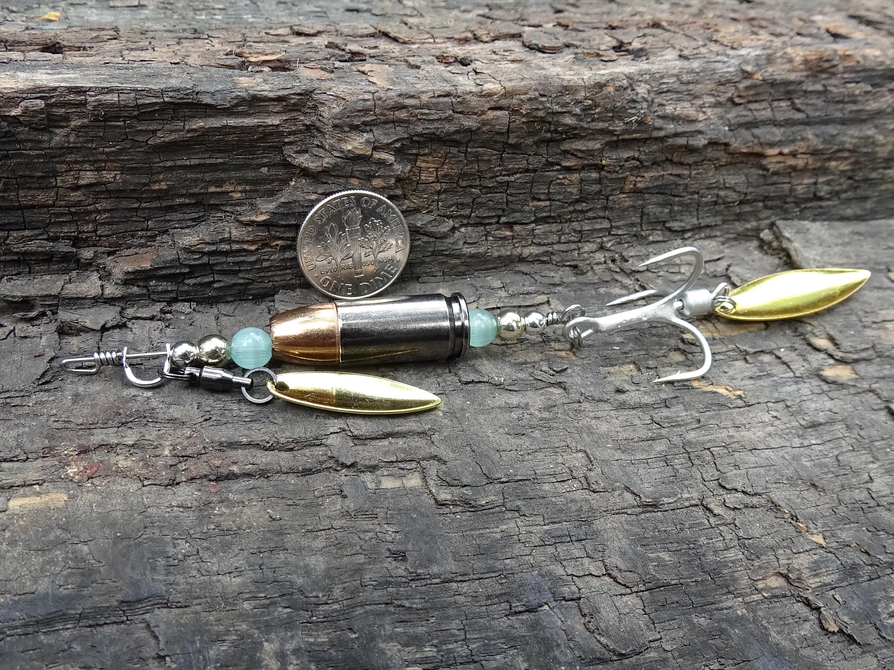 James Henry 9mm bullet fishing lure green moonstone bead 14k filled bead .925 filled bead (etsy image id: 7067704705)