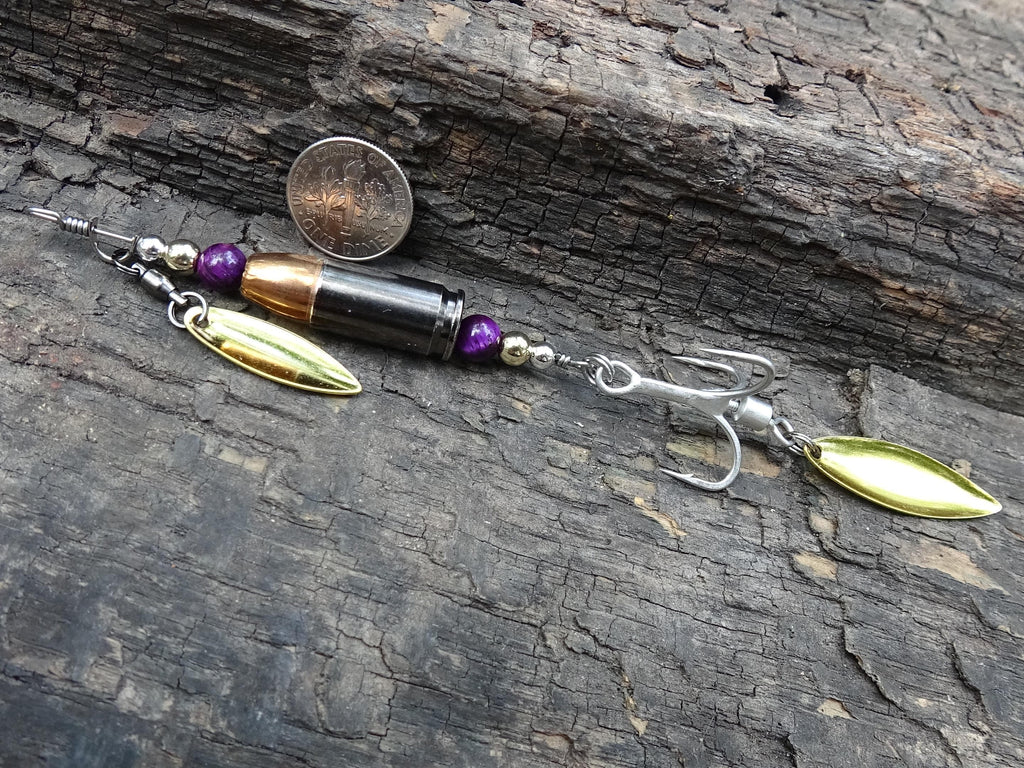 James Henry 9mm bullet fishing lure purple tigers eye bead 14k filled bead .925 filled bead (etsy image id: 7067711685)