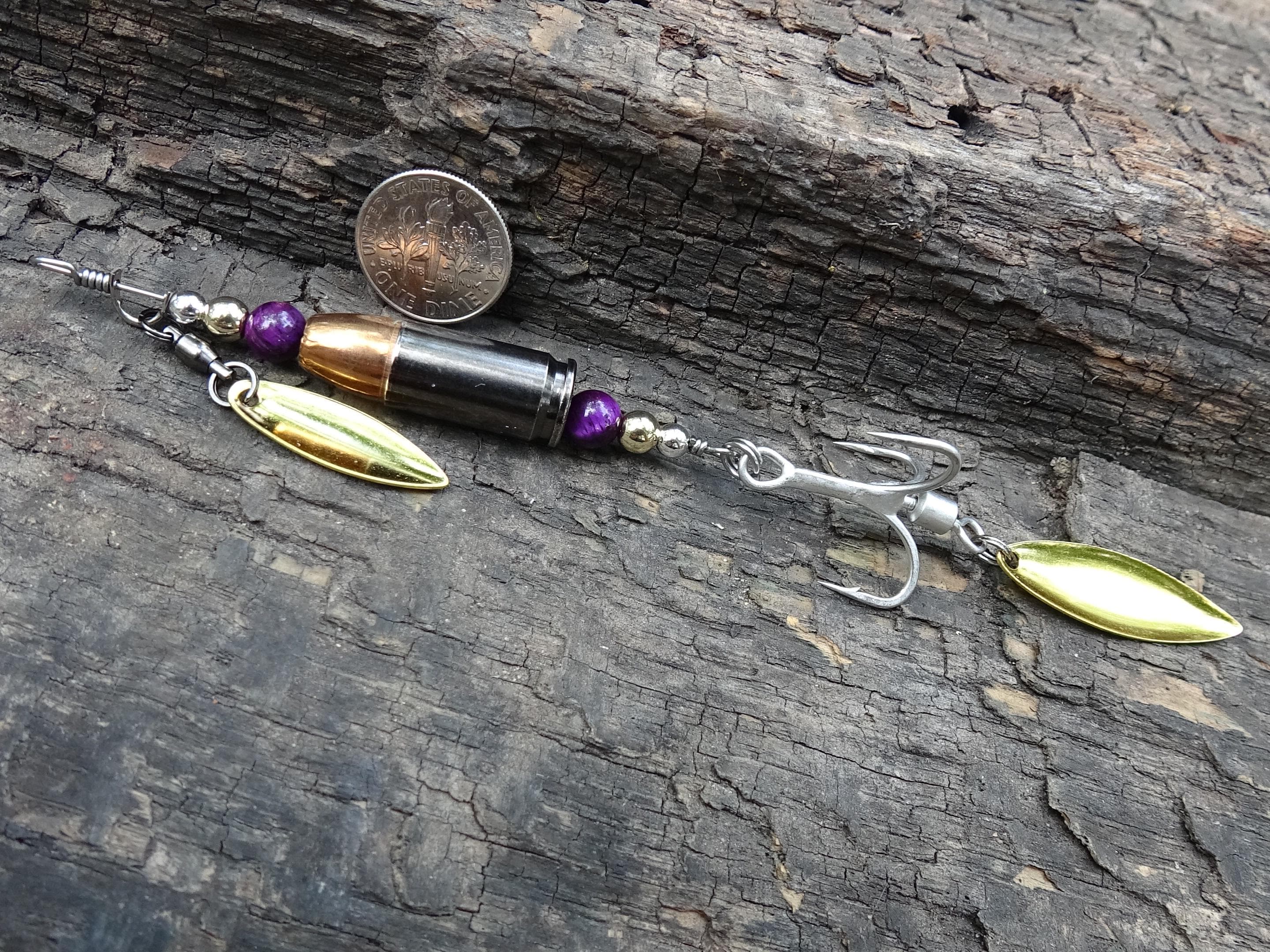 James Henry 9mm bullet fishing lure purple tigers eye bead 14k filled bead .925 filled bead (etsy image id: 7067711685)