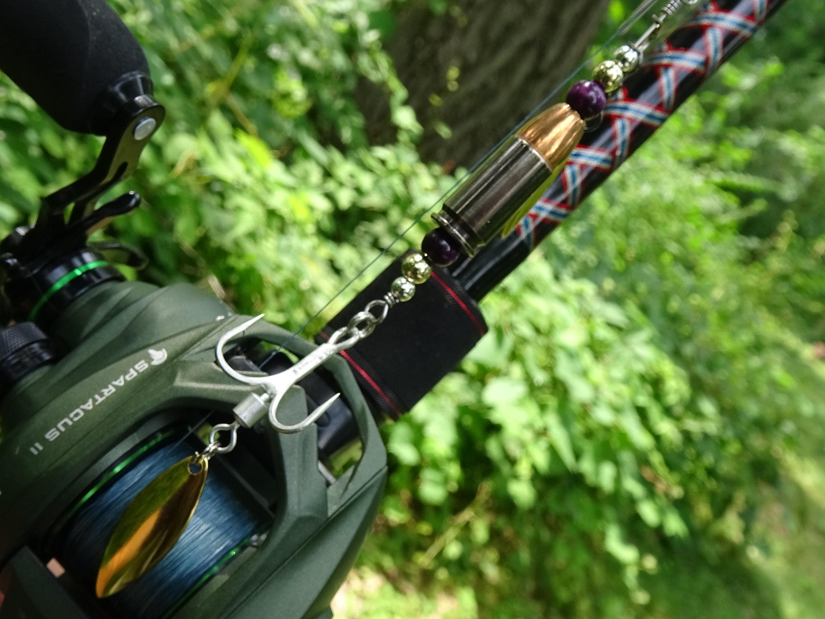 James Henry 9mm bullet fishing lure purple tigers eye bead 14k filled bead .925 filled bead (etsy image id: 7067714917)