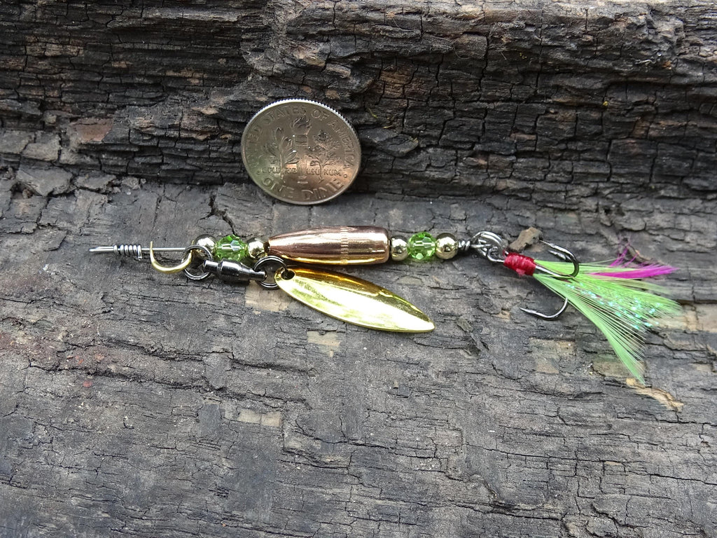 James Henry Bullet Fishing peridot crystal Lure .223 bullet 14k gold filled bead (etsy image id: 7067796717)