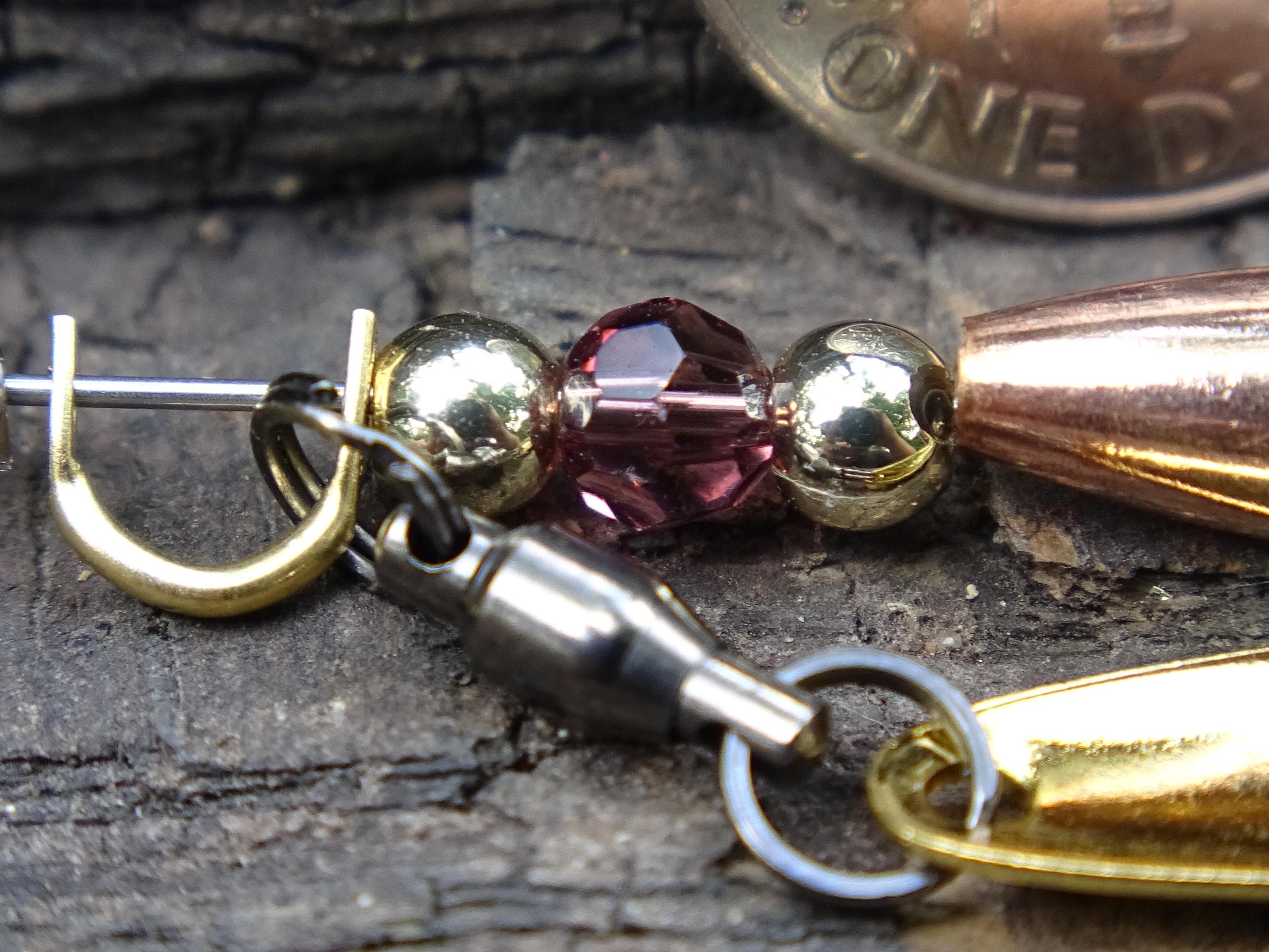 James Henry Bullet Fishing amethyst crystal Lure .223 bullet 14k gold filled bead (etsy image id: 7067806821)