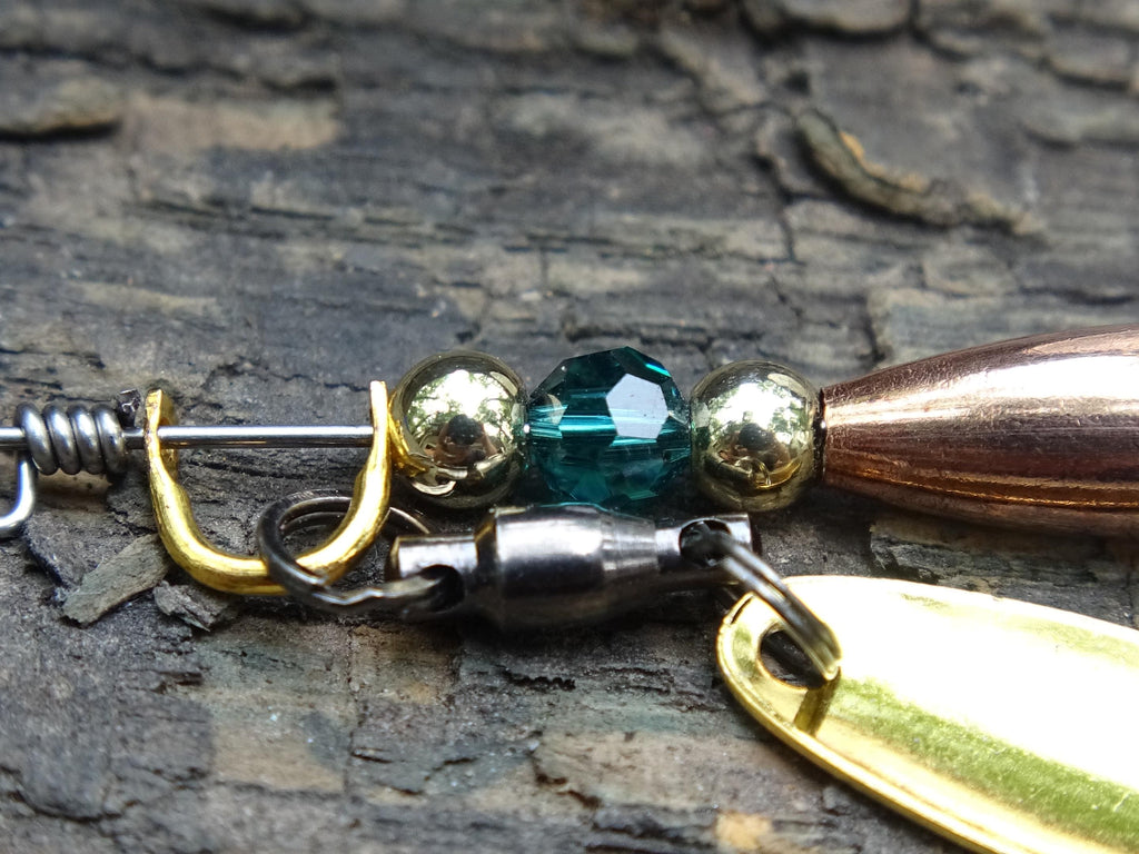 James Henry Bullet Fishing Emerald crystal Lure .223 bullet 14k gold filled bead (etsy image id: 7067847273)