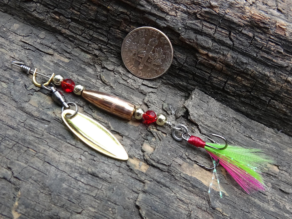James Henry Bullet Fishing Garnet crystal Lure .223 bullet 14k gold filled bead (etsy image id: 7067851317)