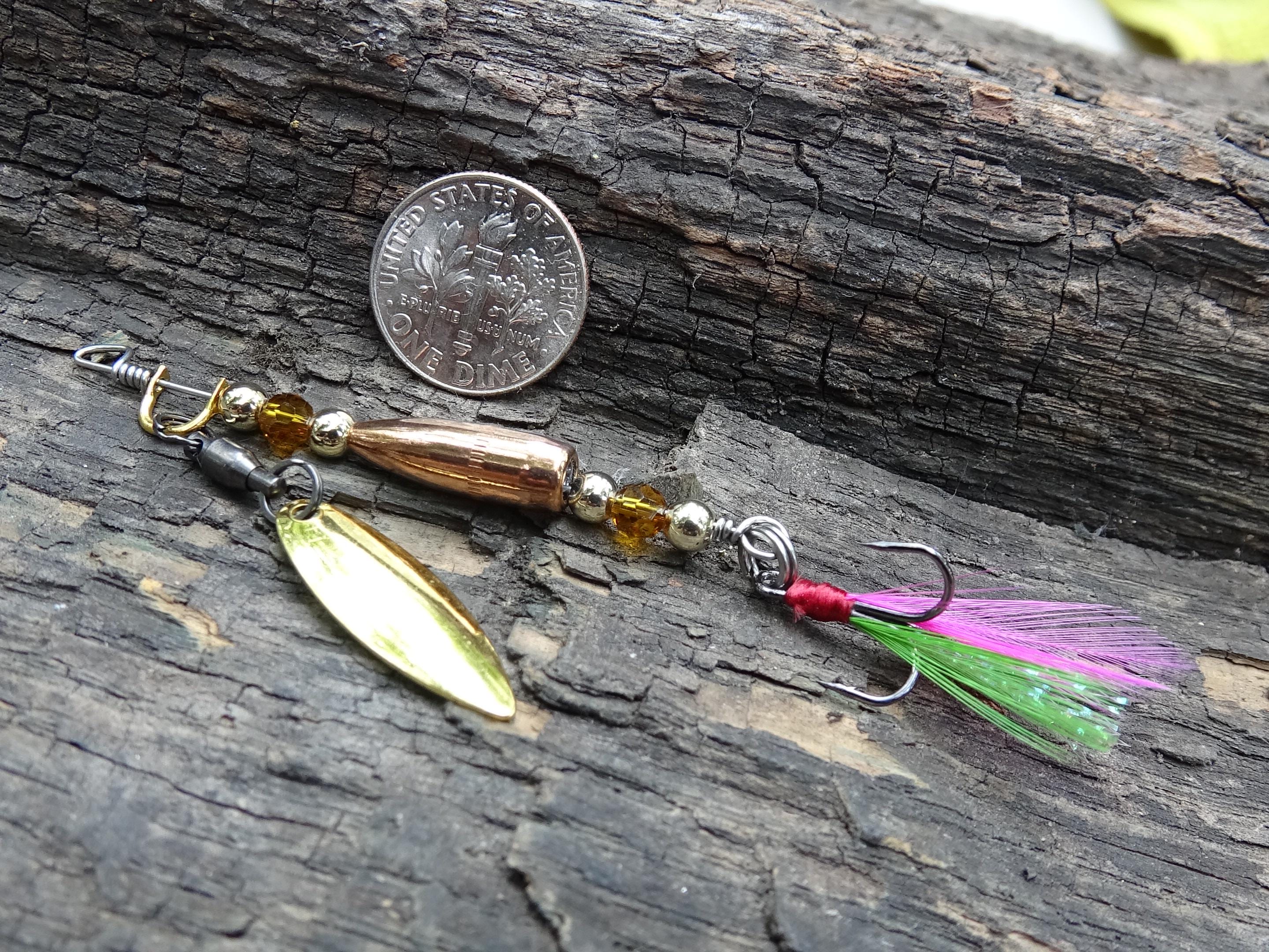 James Henry Bullet Fishing orange topaz crystal Lure .223 bullet 14k gold filled bead (etsy image id: 7067871459)