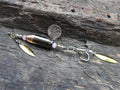 James Henry 45 ACP bullet fishing lure pink moonstone bead 14k filled bead .925 filled bead (etsy image id: 7067948675)