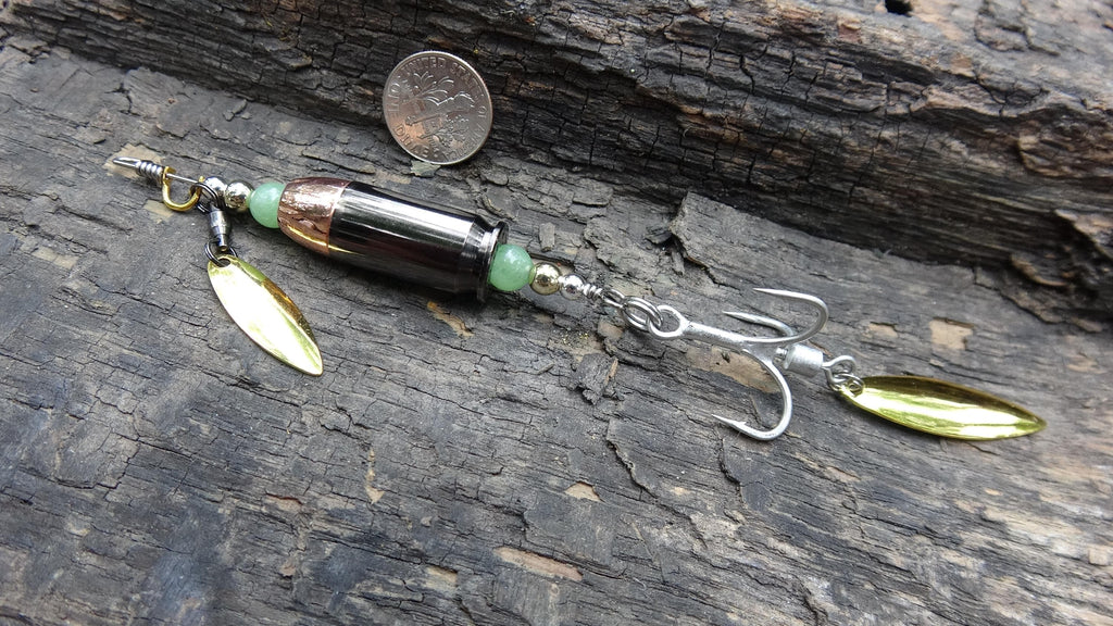 James Henry 45 ACP bullet fishing lure jade bead 14k filled bead .925 filled bead (etsy image id: 7067953789)
