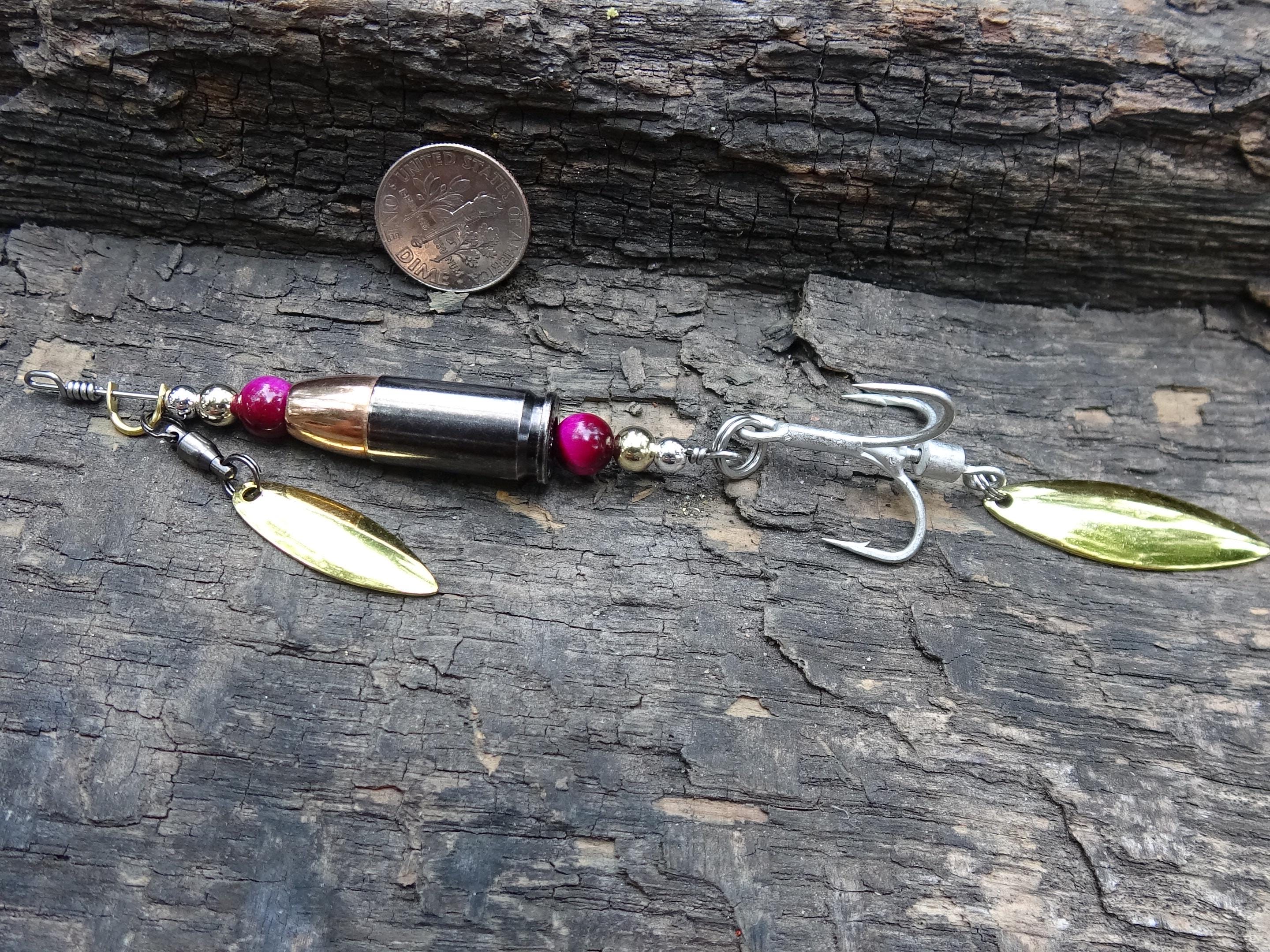 James Henry 9mm bullet fishing lure pink tigers eye bead 14k filled bead .925 filled bead (etsy image id: 7067988481)