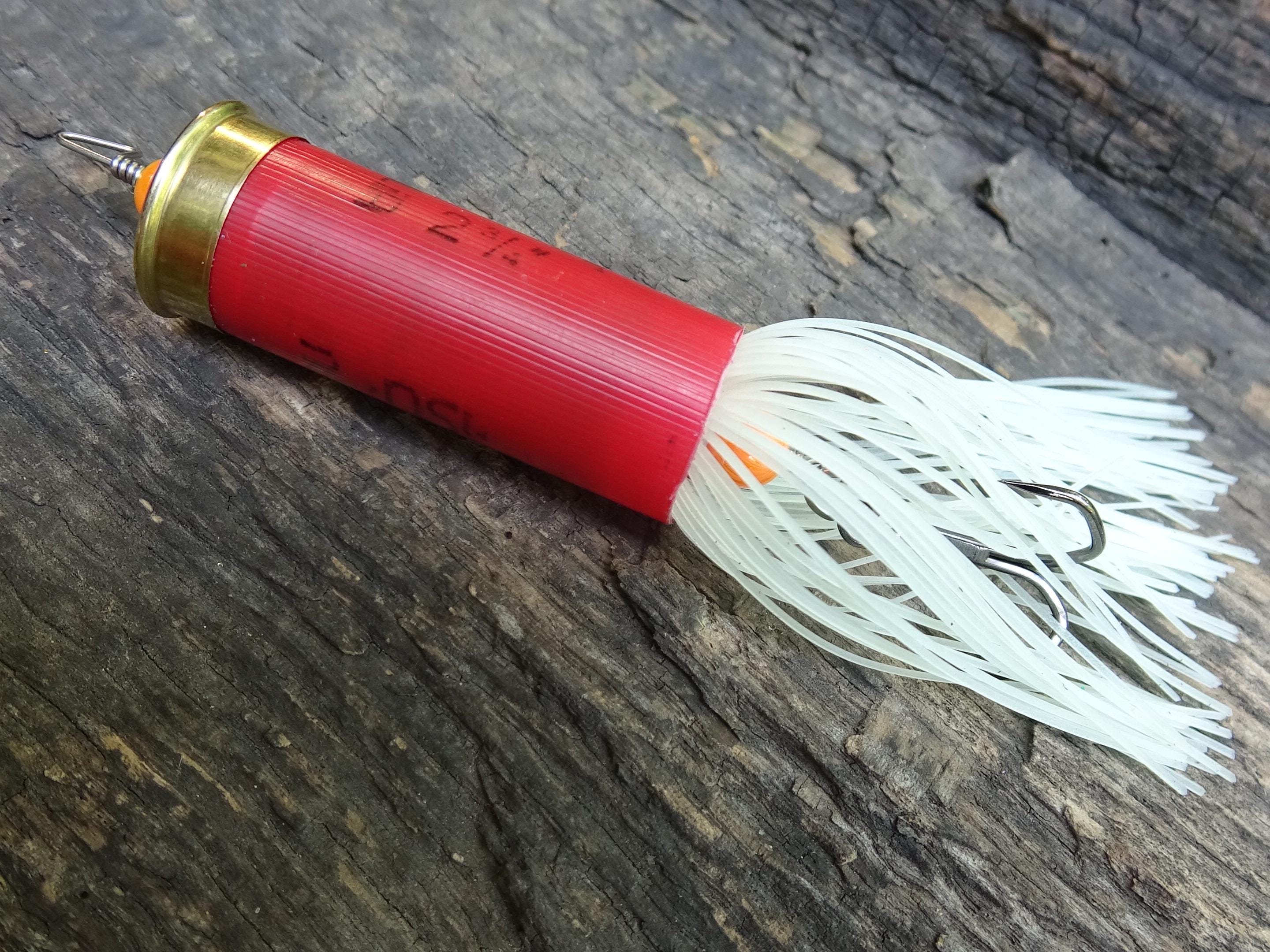 12 gauge top water popper fishing lure floating glow in the dark white __etsy:8072503112