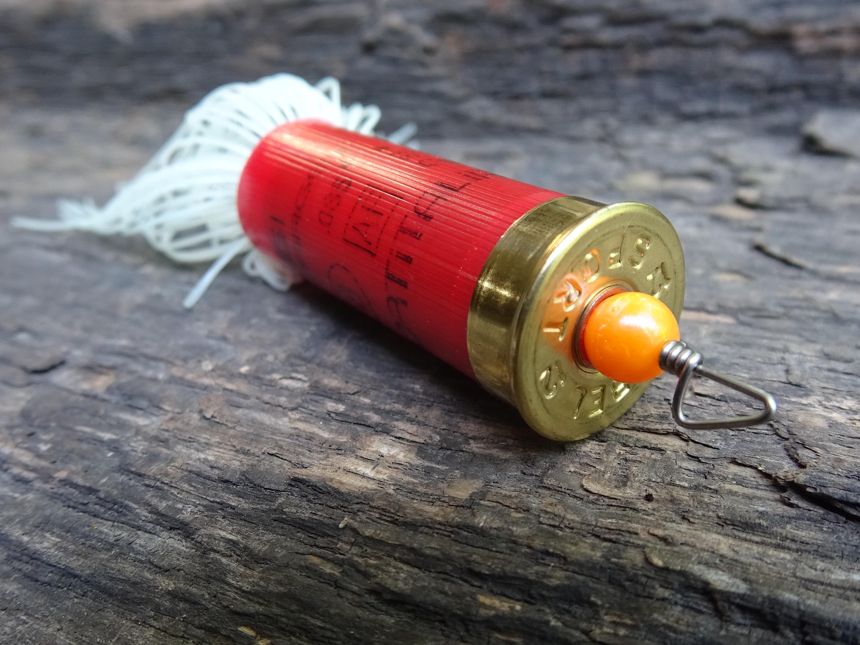 12 gauge top water popper fishing lure floating glow in the dark white __etsy:8120424457
