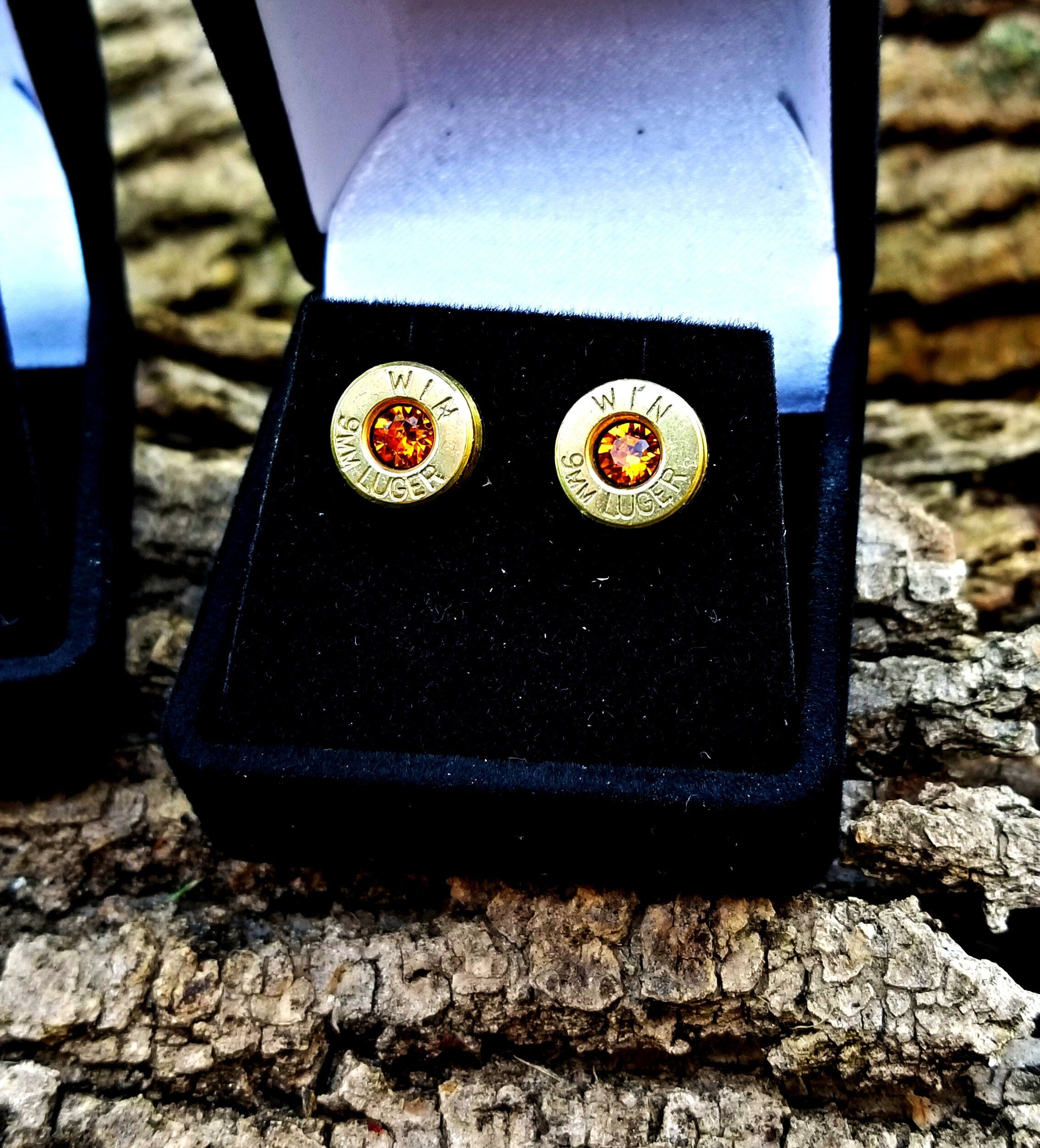 9mm bullet jewelry earrings swarovski stone __etsy:1940389611