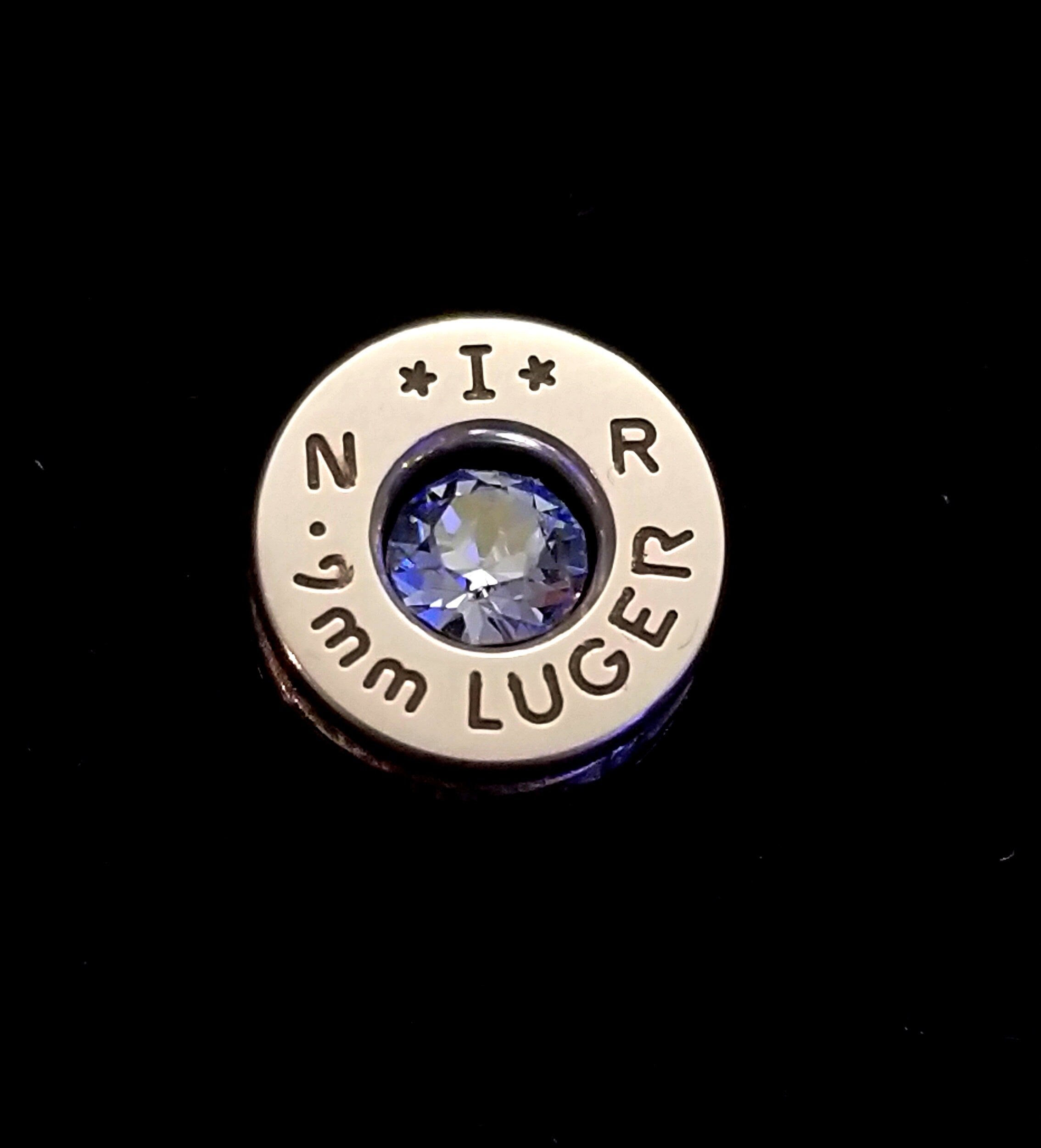 9mm bullet jewelry necklace pendant swarovski stone __etsy:1892887364