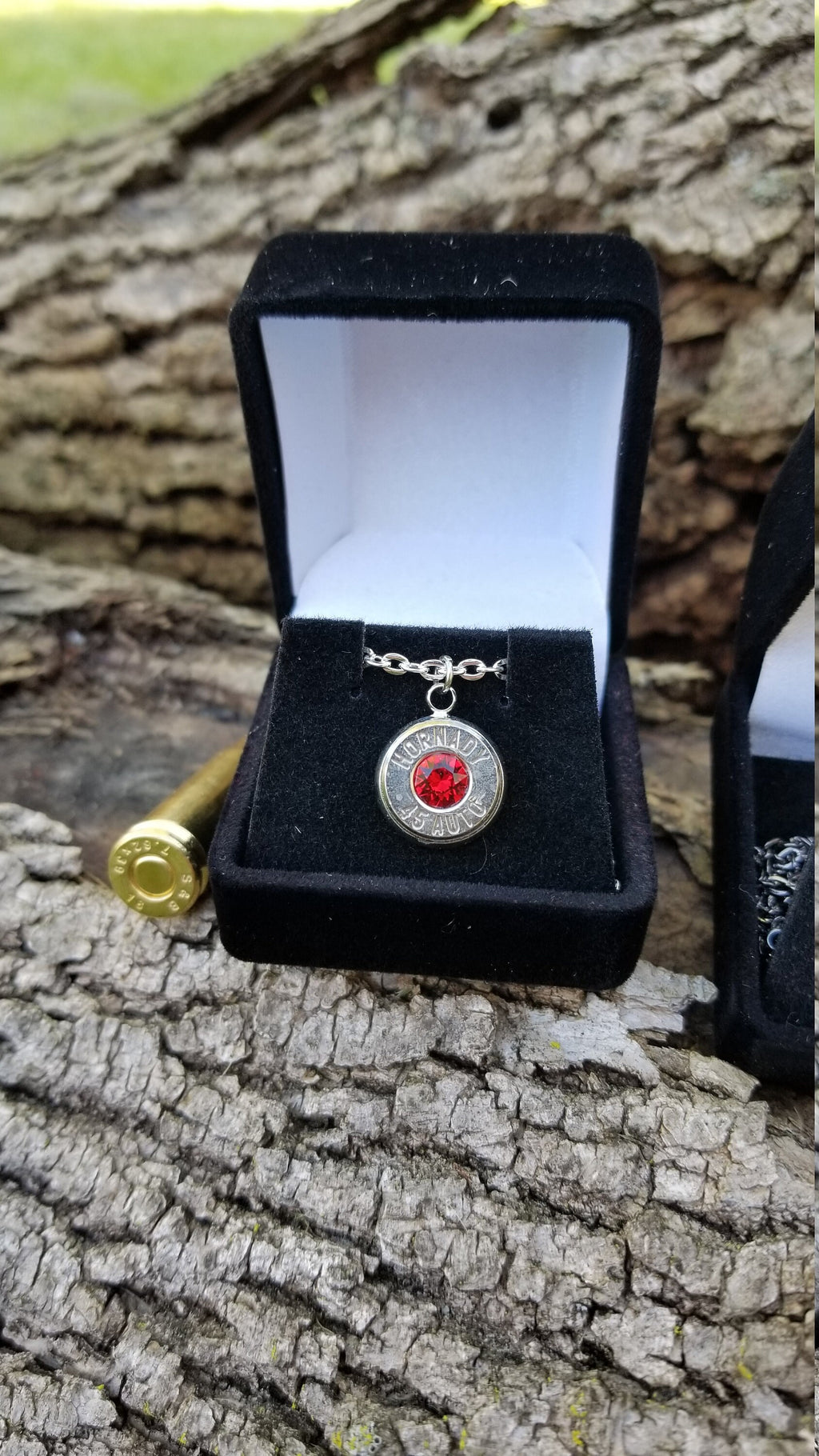 9mm bullet jewelry necklace pendant swarovski stone __etsy:1940413297