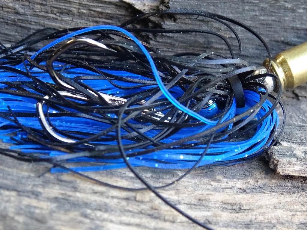 5.7 x 28 bullet bass fishing lure black blue __etsy:8121207003