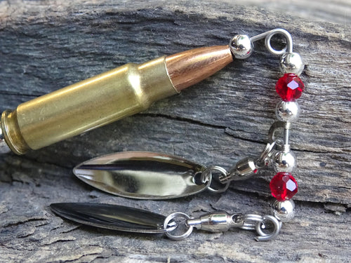 5.7 x 28 bullet bass fishing lure black red __etsy:8121202189
