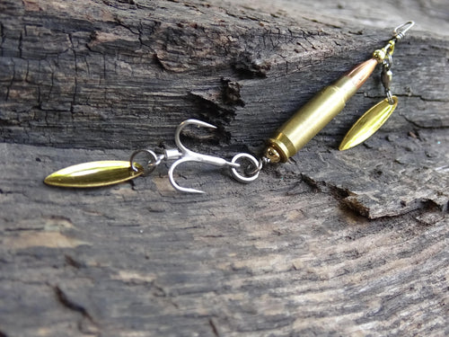 5.7 x 28 bullet bass fishing lure gold classic __etsy:8073309720