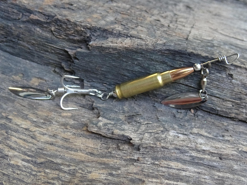 5.7 x 28 bullet bass fishing lure silver classic __etsy:8121219857