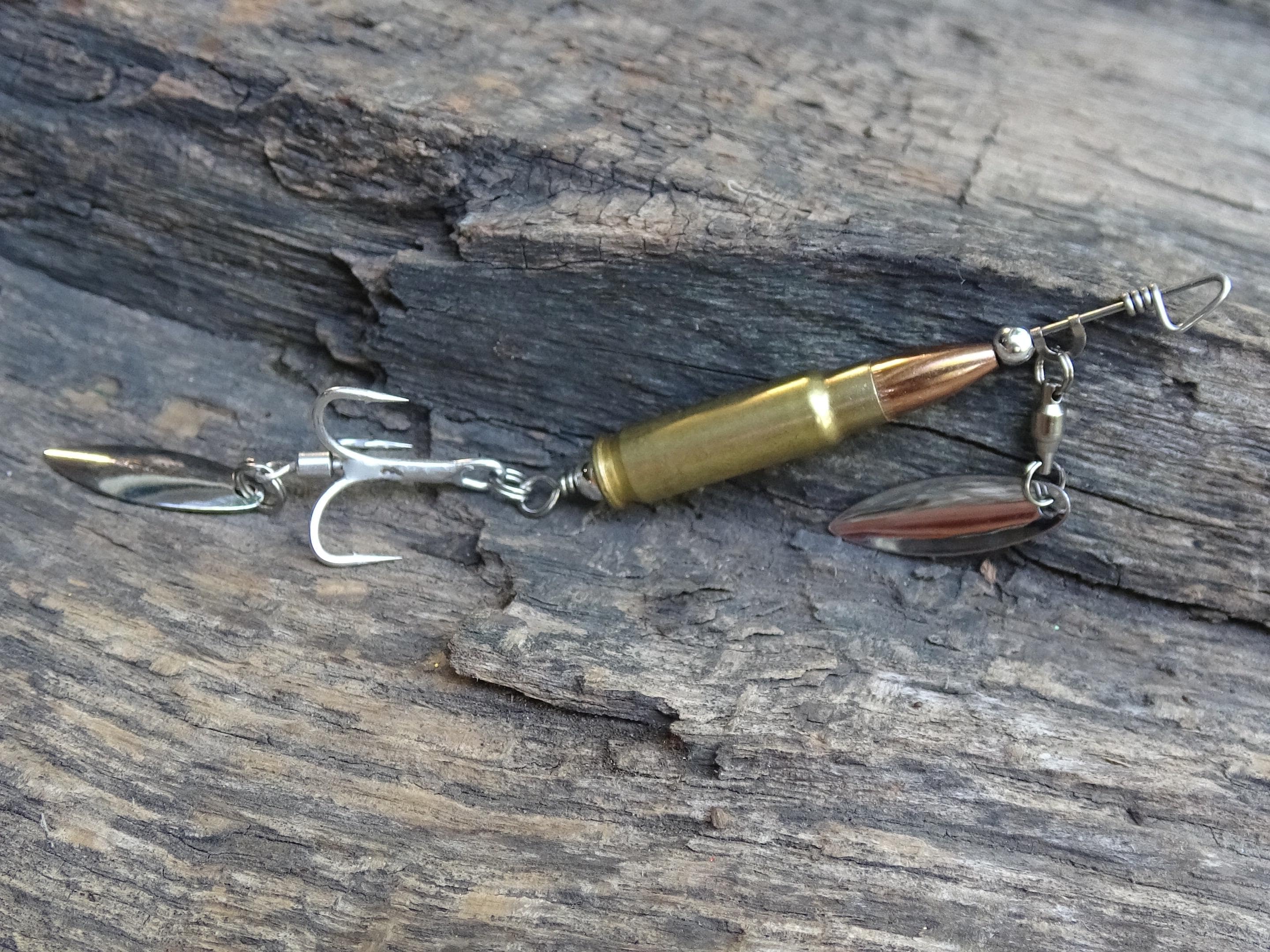 5.7 x 28 bullet bass fishing lure silver classic __etsy:8121219857