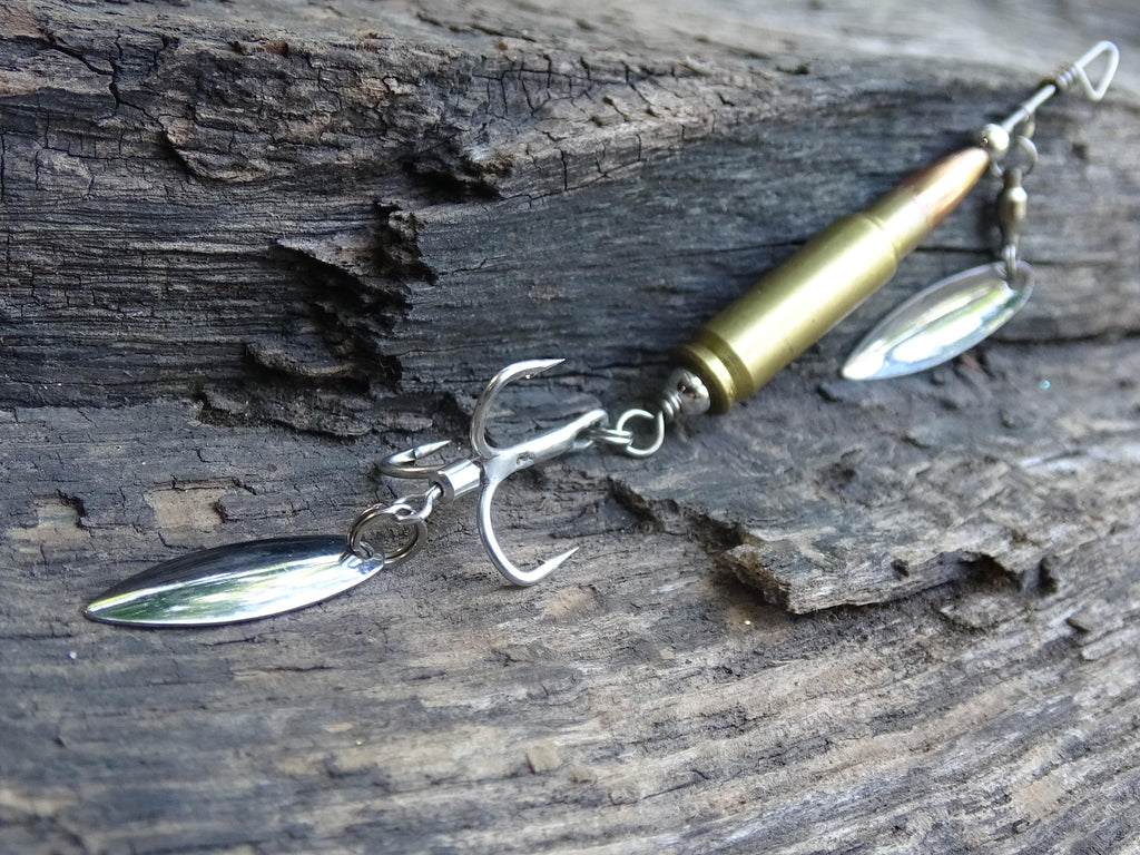 5.7 x 28 bullet bass fishing lure silver classic __etsy:8073311080