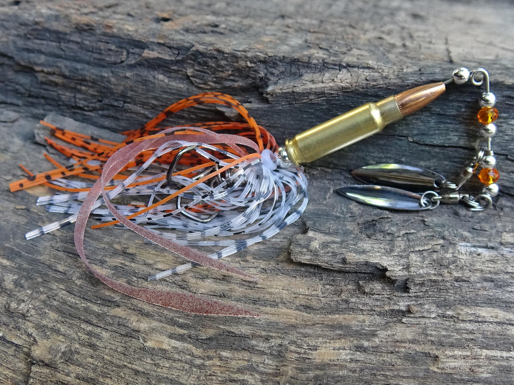5.7 x 28 bullet bass fishing lure silver orange __etsy:8073298336