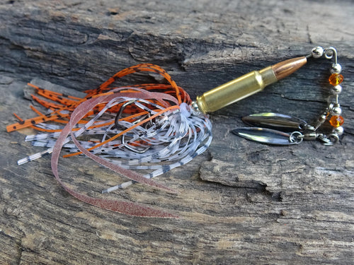 5.7 x 28 bullet bass fishing lure silver orange __etsy:8073298336