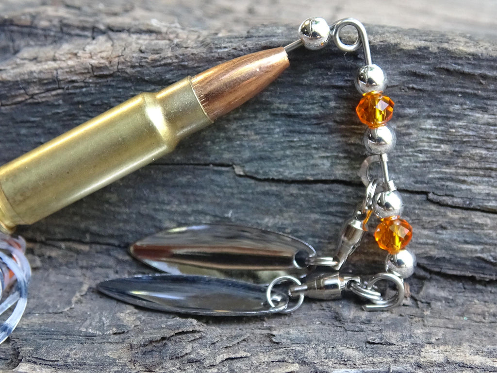 5.7 x 28 bullet bass fishing lure silver orange __etsy:8073298596