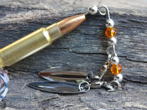 5.7 x 28 bullet bass fishing lure silver orange __etsy:8073298596